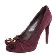 Pre-owned Suede heels Louis Vuitton Vintage , Red , Dames