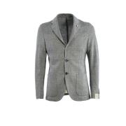 Grijze Katoenen en Linnen Blazer Lubiam , Gray , Heren