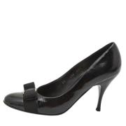 Pre-owned Leather heels Salvatore Ferragamo Pre-owned , Black , Dames