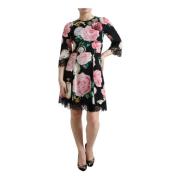 Bloemen A-Lijn Jurk Dolce & Gabbana , Black , Dames