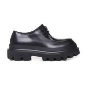 Zwarte Leren Veterschoenen Dolce & Gabbana , Black , Heren