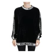 Zwarte Velvet Crewneck Pullover Sweater Dolce & Gabbana , Black , Dame...