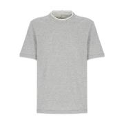Grijze Katoenen T-shirt voor Mannen Brunello Cucinelli , Gray , Heren