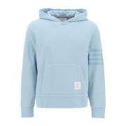 Katoenen gebreide hoodie met 4 Bar-motief Thom Browne , Blue , Heren