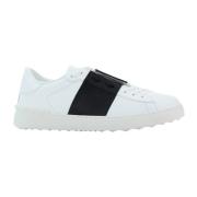 Open leren sneakers met studs Valentino Garavani , White , Dames