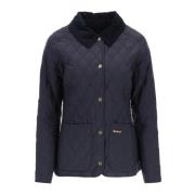 Gewatteerde Jas met Corduroy Kraag Barbour , Blue , Dames