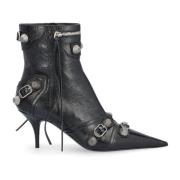 Cagole Leren Laarzen met Studs Balenciaga , Black , Dames