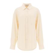 Oversized Shirt van Crepe Jersey Stella McCartney , Beige , Dames