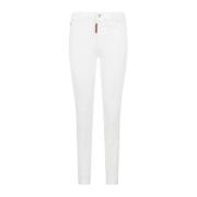 Denim Jeans met Logo Detail Dsquared2 , White , Dames