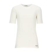 Katoenen Ronde Hals T-Shirt Jil Sander , White , Dames