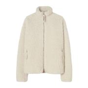 Witte Faux-Shearling Rits Cardigan Jil Sander , White , Heren