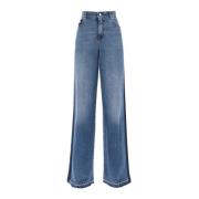 Wijde pijp jeans met contrasterende details Alexander McQueen , Blue ,...