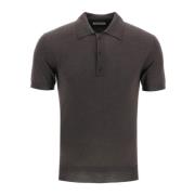 Cashmere Silk Gebreide Polo Shirt Valentino , Brown , Heren