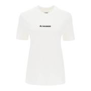 T-shirt met logo opdruk Jil Sander , White , Dames