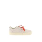 Lage Gevulkaniseerde Leren Sneakers Off White , Beige , Dames