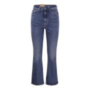 Flared high-waisted jeans met korte kruis Ralph Lauren , Blue , Dames