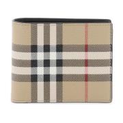 Bifold Portemonnee met Check Motief Burberry , Beige , Heren