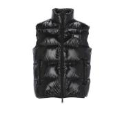 Zwarte Gewatteerde en Doorgestikte Vest voor Mannen Dsquared2 , Black ...