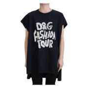 Mode Ronde Hals Katoenen T-shirt Dolce & Gabbana , Black , Dames
