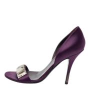 Pre-owned Satin sandals Gucci Vintage , Purple , Dames