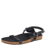 Pre-owned Leather sandals Gucci Vintage , Black , Dames