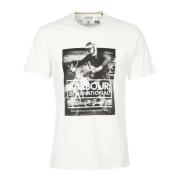 Witte T-shirts Barbour , White , Heren