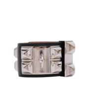 Pre-owned Leather bracelets Hermès Vintage , Black , Dames