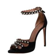 Pre-owned Suede sandals Alaïa Pre-owned , Black , Dames