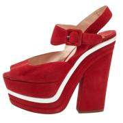 Pre-owned Suede sandals Miu Miu Pre-owned , Red , Dames