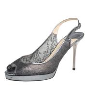 Pre-owned Lace sandals Jimmy Choo Pre-owned , Gray , Dames