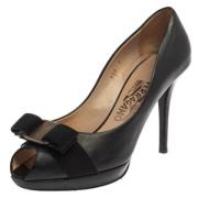 Pre-owned Leather heels Salvatore Ferragamo Pre-owned , Black , Dames