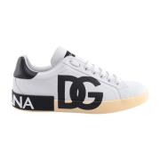 Witte Leren Sneakers Dolce & Gabbana , White , Heren