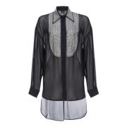 Georgette shirt met strass Pinko , Black , Dames