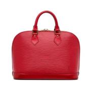 Pre-owned Leather handbags Louis Vuitton Vintage , Red , Dames