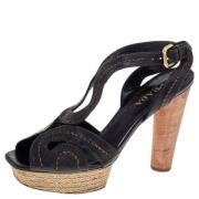 Pre-owned Leather sandals Prada Vintage , Black , Dames