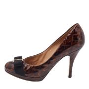 Pre-owned Leather heels Salvatore Ferragamo Pre-owned , Brown , Dames