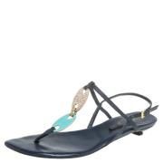 Pre-owned Leather sandals Missoni Pre-owned , Blue , Dames