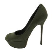 Pre-owned Suede heels Sergio Rossi Pre-owned , Green , Dames