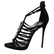 Pre-owned Suede sandals Giuseppe Zanotti Pre-owned , Black , Dames