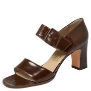 Pre-owned Leather sandals Salvatore Ferragamo Pre-owned , Brown , Dame...