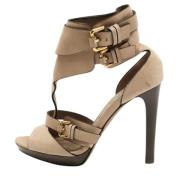 Pre-owned Leather sandals Burberry Vintage , Beige , Dames