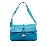 Pre-owned Leather handbags Burberry Vintage , Blue , Dames