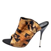 Pre-owned Satin sandals Giuseppe Zanotti Pre-owned , Brown , Dames