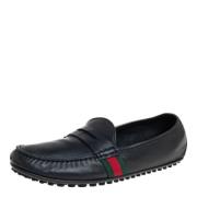 Pre-owned Leather flats Gucci Vintage , Black , Dames