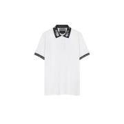 Waterverf Polo Wit Versace Jeans Couture , White , Heren