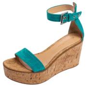 Pre-owned Suede sandals Gianvito Rossi Pre-owned , Blue , Dames
