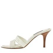 Pre-owned Leather sandals Louis Vuitton Vintage , White , Dames