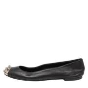 Pre-owned Leather flats Giuseppe Zanotti Pre-owned , Black , Dames