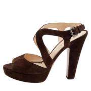 Pre-owned Suede sandals Prada Vintage , Brown , Dames