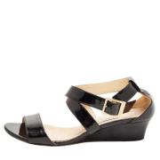 Pre-owned Leather sandals Jimmy Choo Pre-owned , Black , Dames